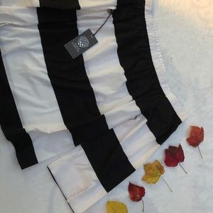 Black and White Vince Camuto Off the Shoulder Top